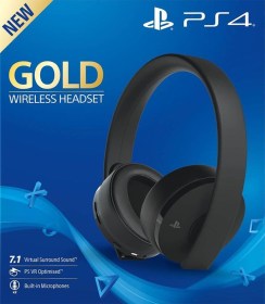 PlayStation 4 Gold Wireless Headset - Black (PS4 / PS3 / PS Vita)