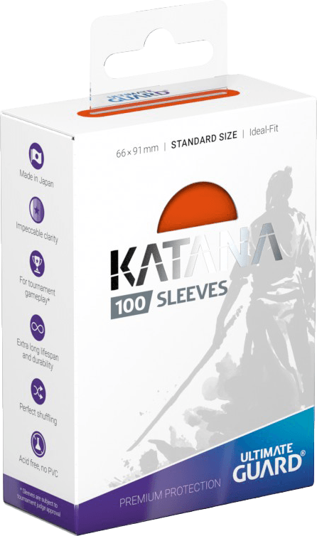 Ultimate Guard Katana 100 Standard Size Sleeves - Orange