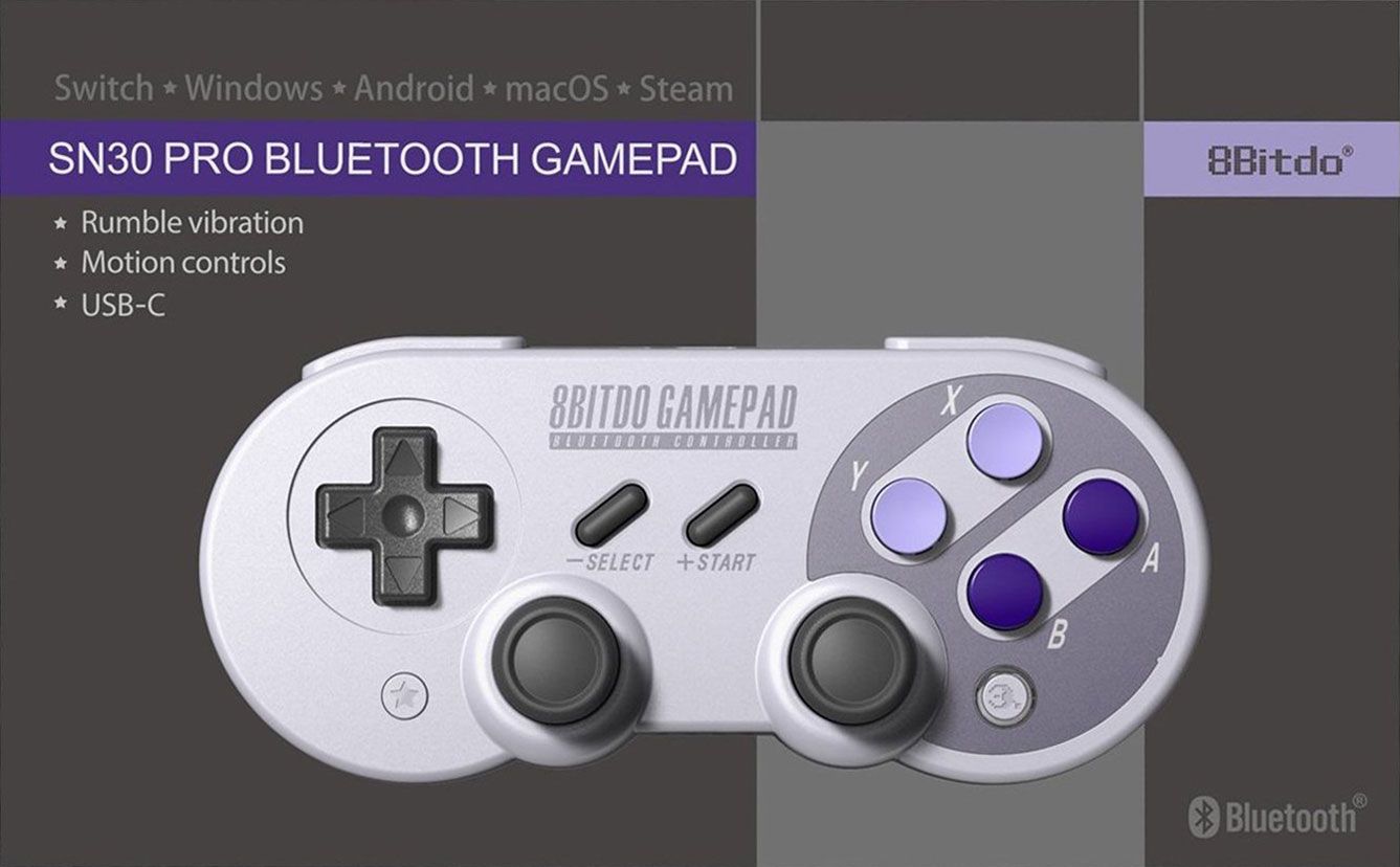 8Bitdo SN30 Pro Wireless Bluetooth Controller with Joysticks Rumble  Vibration USB-C Cable Gamepad Compatible with Switch,Windows, Mac OS,  Android