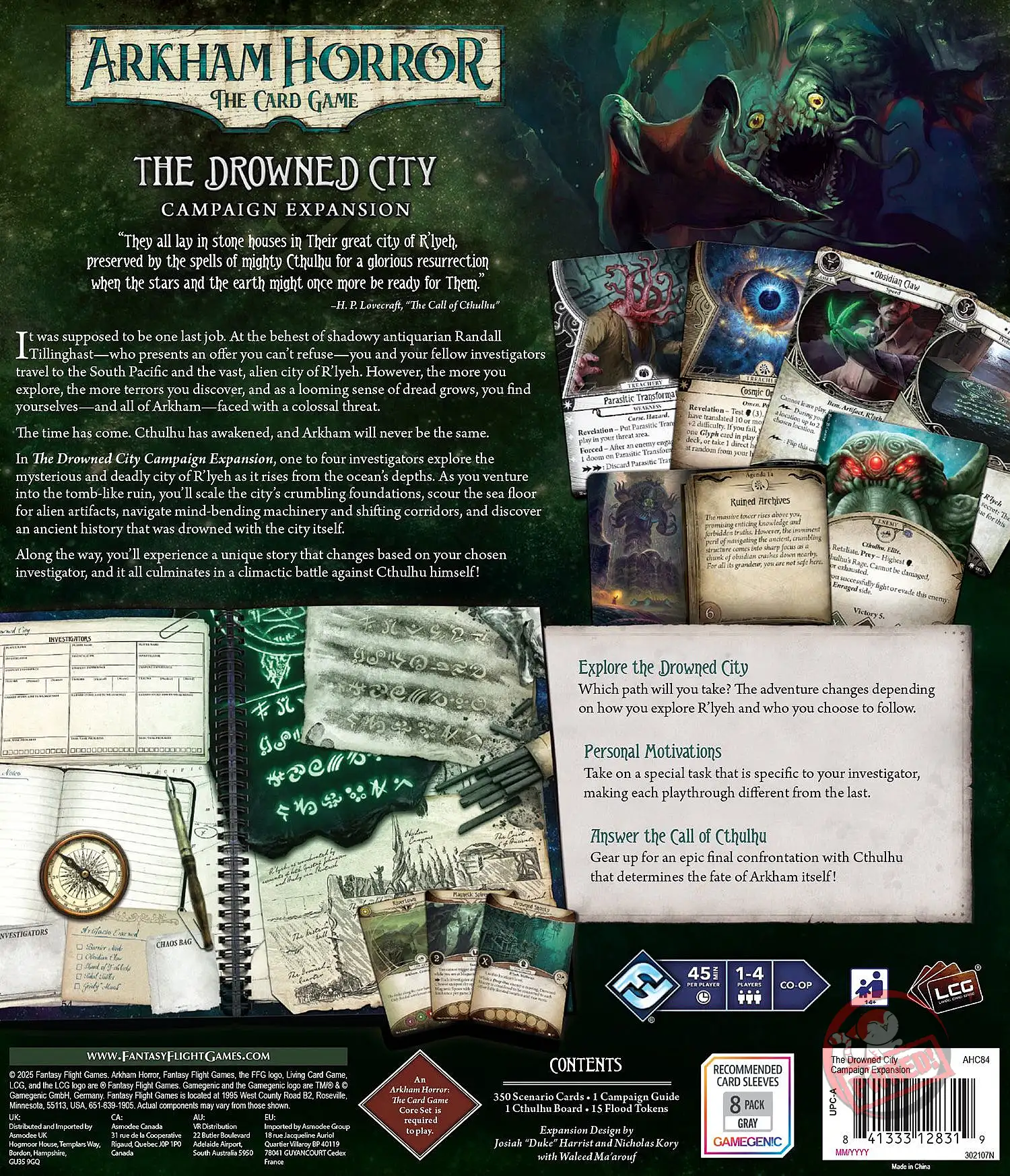 Arkham Horror - The Card Game: The Drowned City Campaign Expansion (New ...