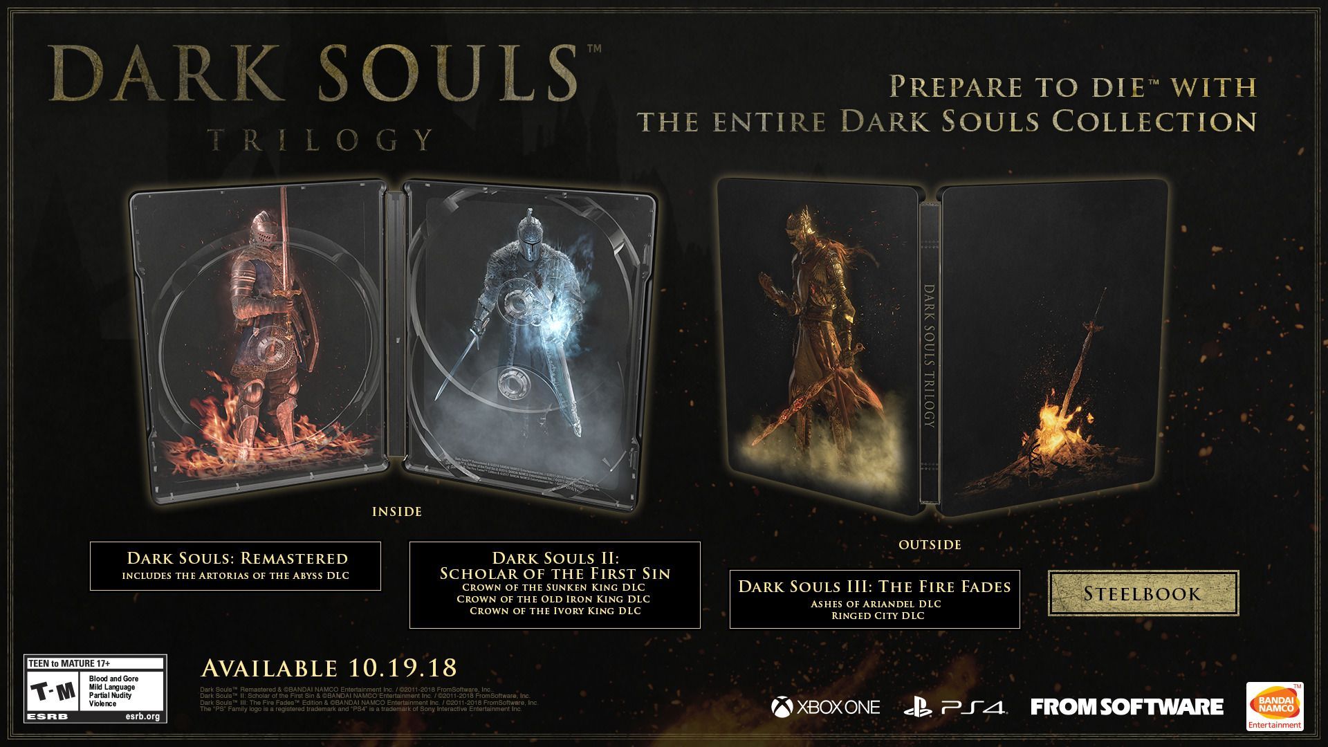 Dark Souls Trilogy Steelbook Edition (NTSC/U)(PS4)(New) Buy from Pwned Games with confidence