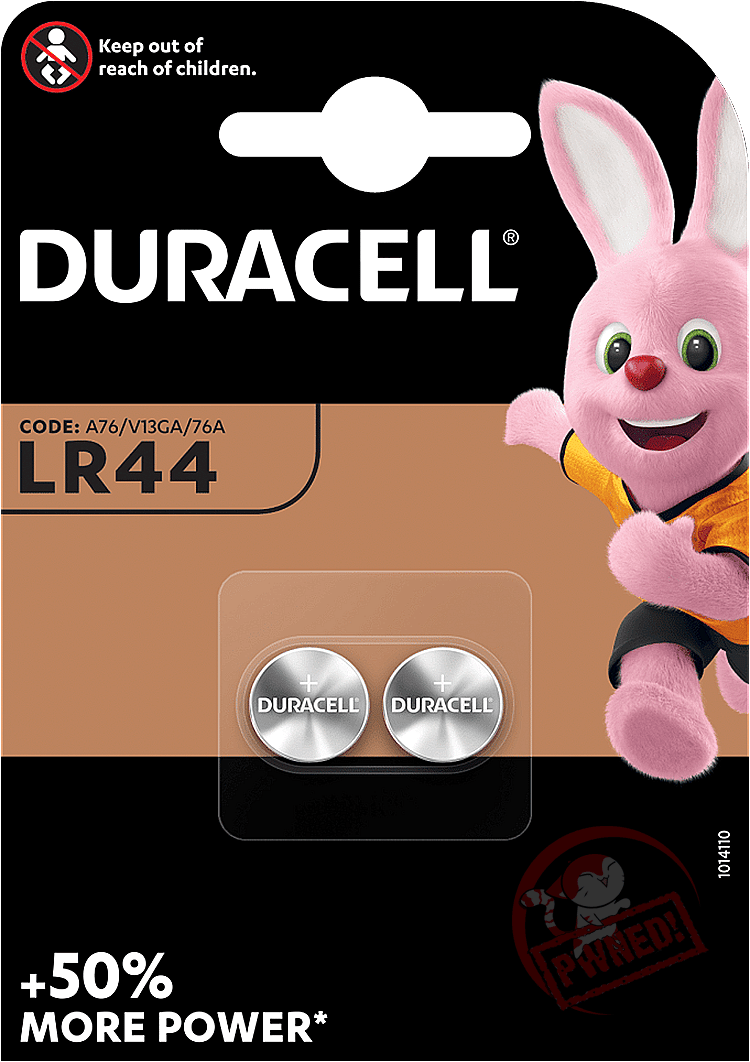 Duracell Alkaline Button Battery 1.5V - 2 Pack - LR44