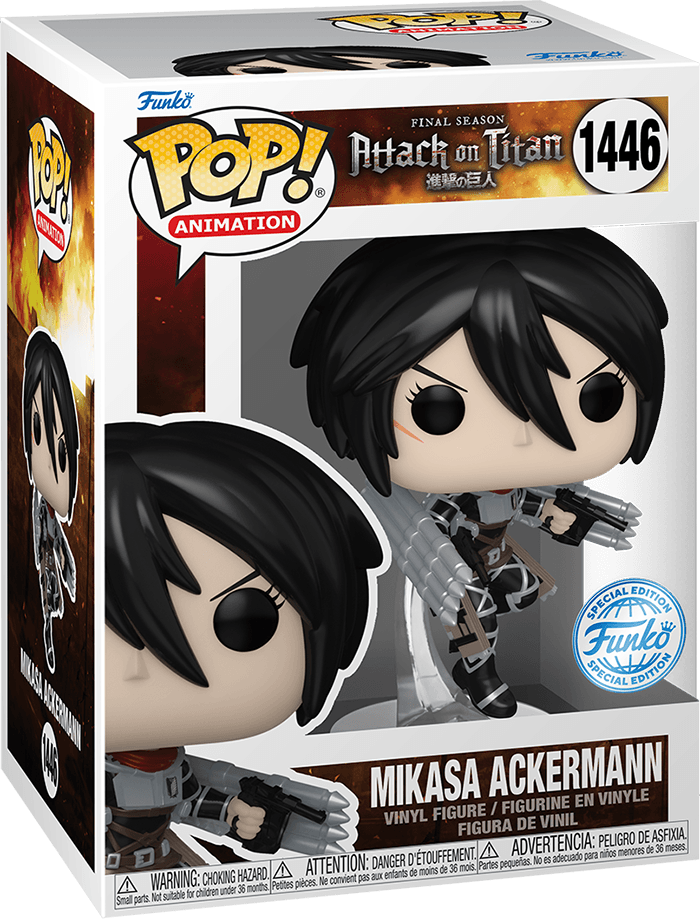 Funko Pop! Animation 1446: Attack on Titan: The Final Season - Mikasa Ackermann with Thunder Spears Vinyl Figure (Metallic)