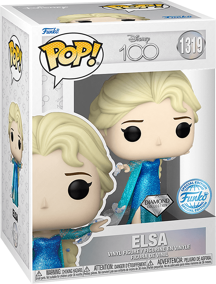 Funko Pop! Disney 1319: Disney 100 - Elsa Vinyl Figure (Diamond Collection)