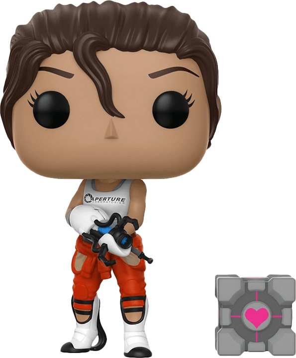 Funko Pop! Games: Portal 2 - Chell with Companion Cube Vinyl Figure ...