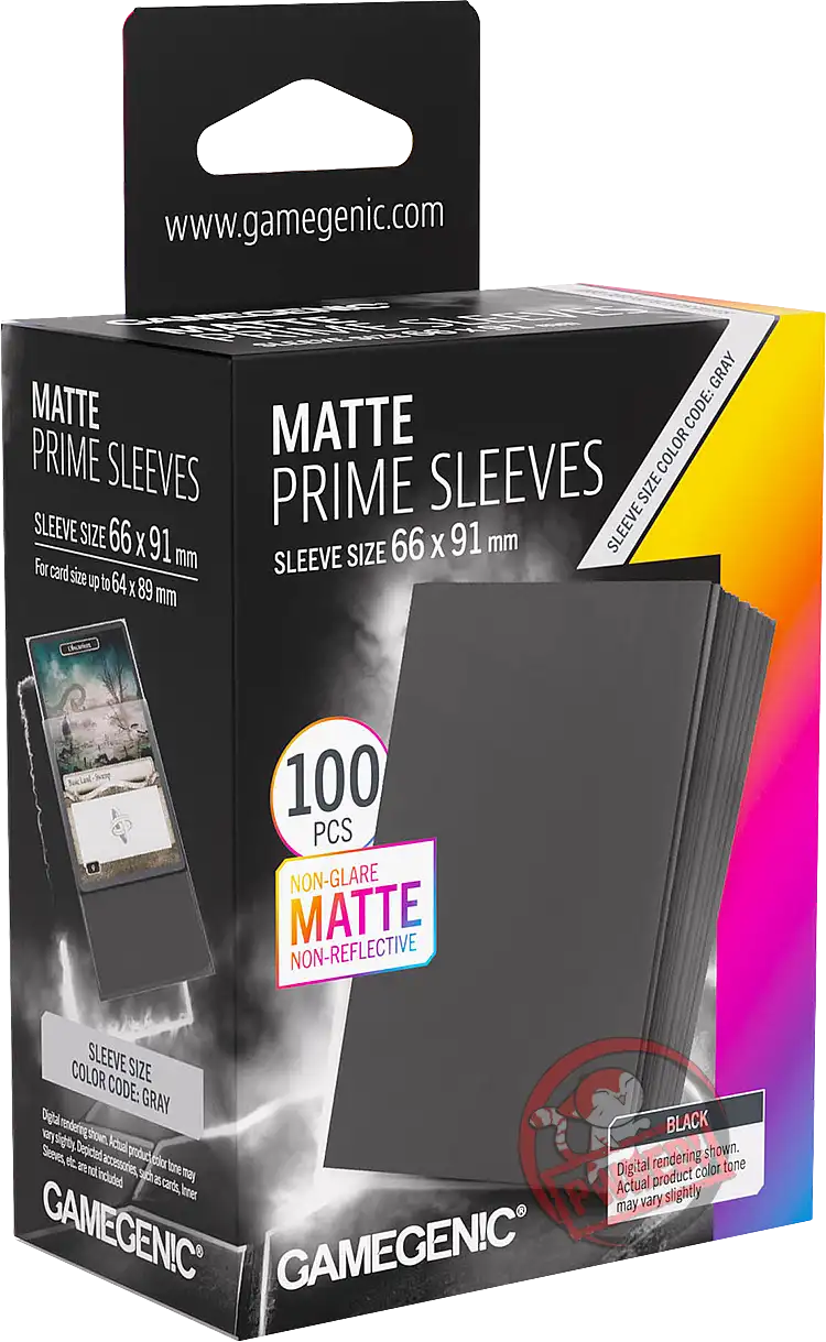 Gamegenic Matte Prime - 100 Standard Size Sleeves - Black