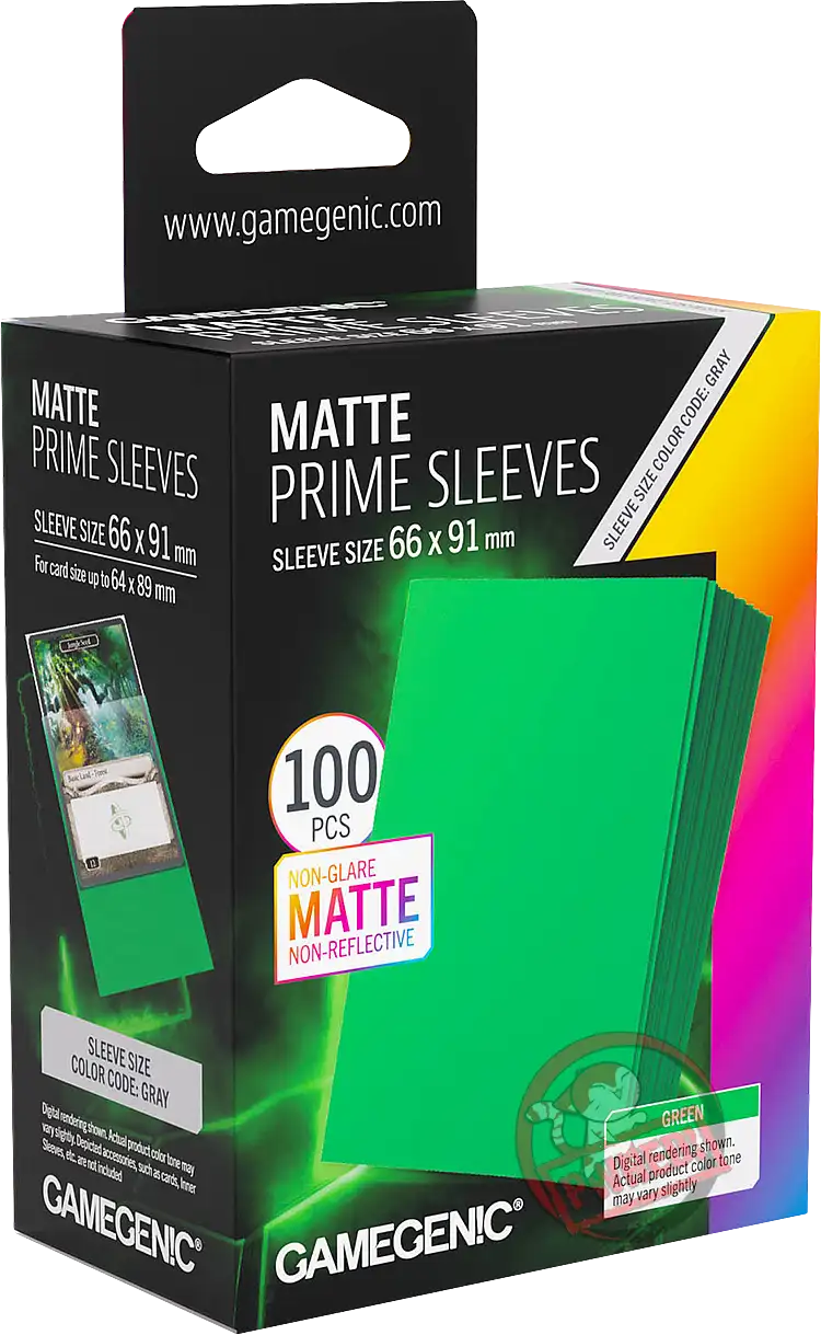 Gamegenic Matte Prime - 100 Standard Size Sleeves - Green