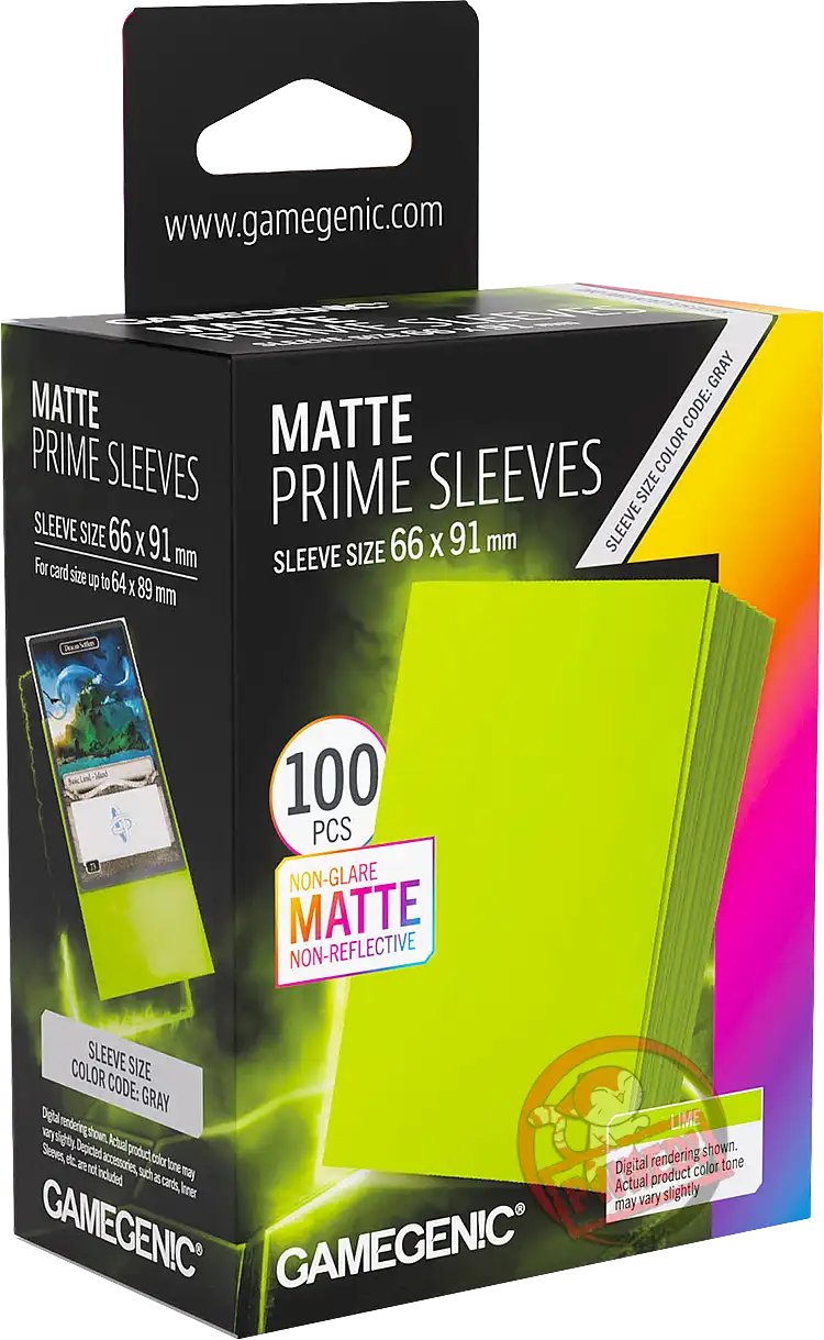 Gamegenic Matte Prime - 100 Standard Size Sleeves - Lime