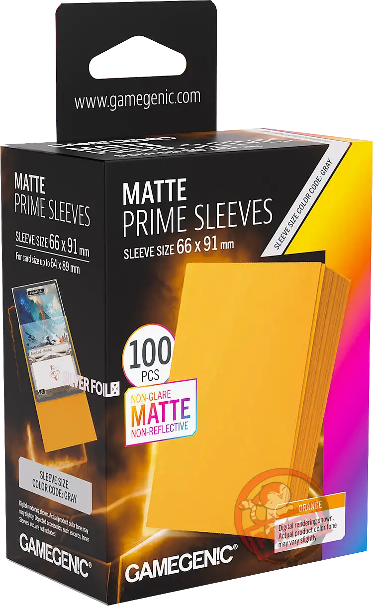 Gamegenic Matte Prime - 100 Standard Size Sleeves - Orange