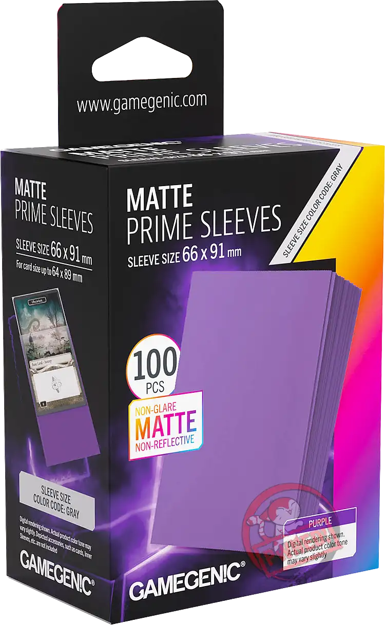 Gamegenic Matte Prime - 100 Standard Size Sleeves - Purple