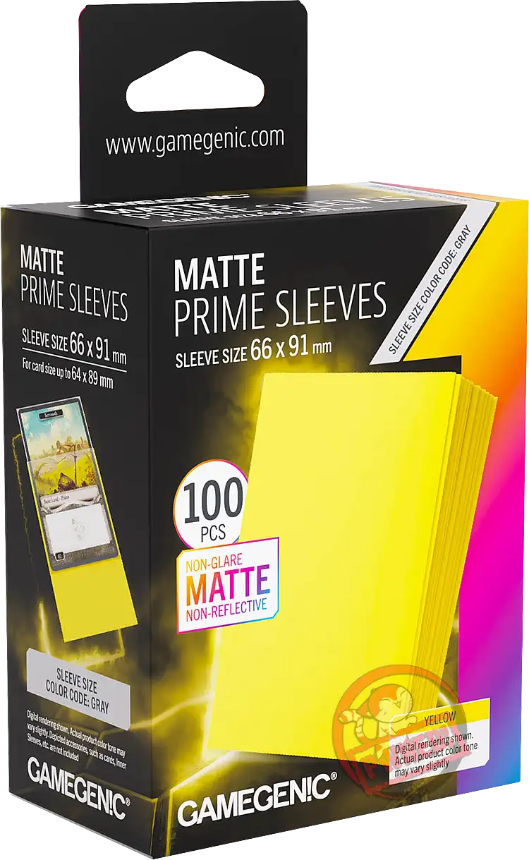 Gamegenic Matte Prime - 100 Standard Size Sleeves - Yellow