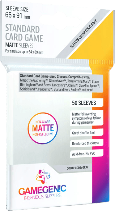 gamegenic_matte_standard_card_game_sleeves_gray.png Gamegenic Matte - 50 Standard Card Game Sleeves