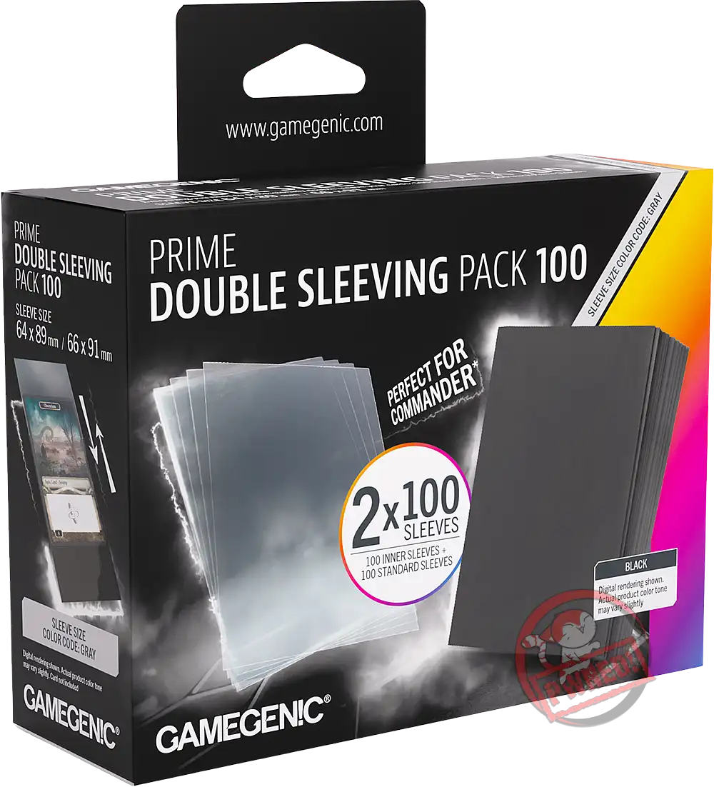 Gamegenic Prime Double Sleeving Pack - 100 Sleeves - Black