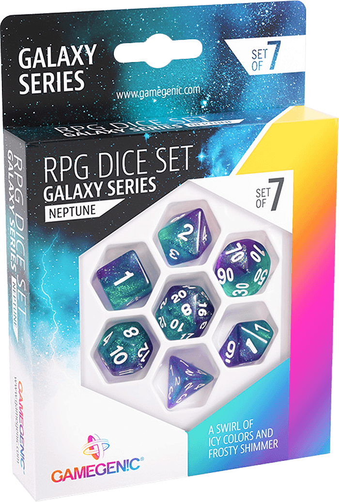 Gamegenic RPG Dice Set - Galaxy Series - Neptune
