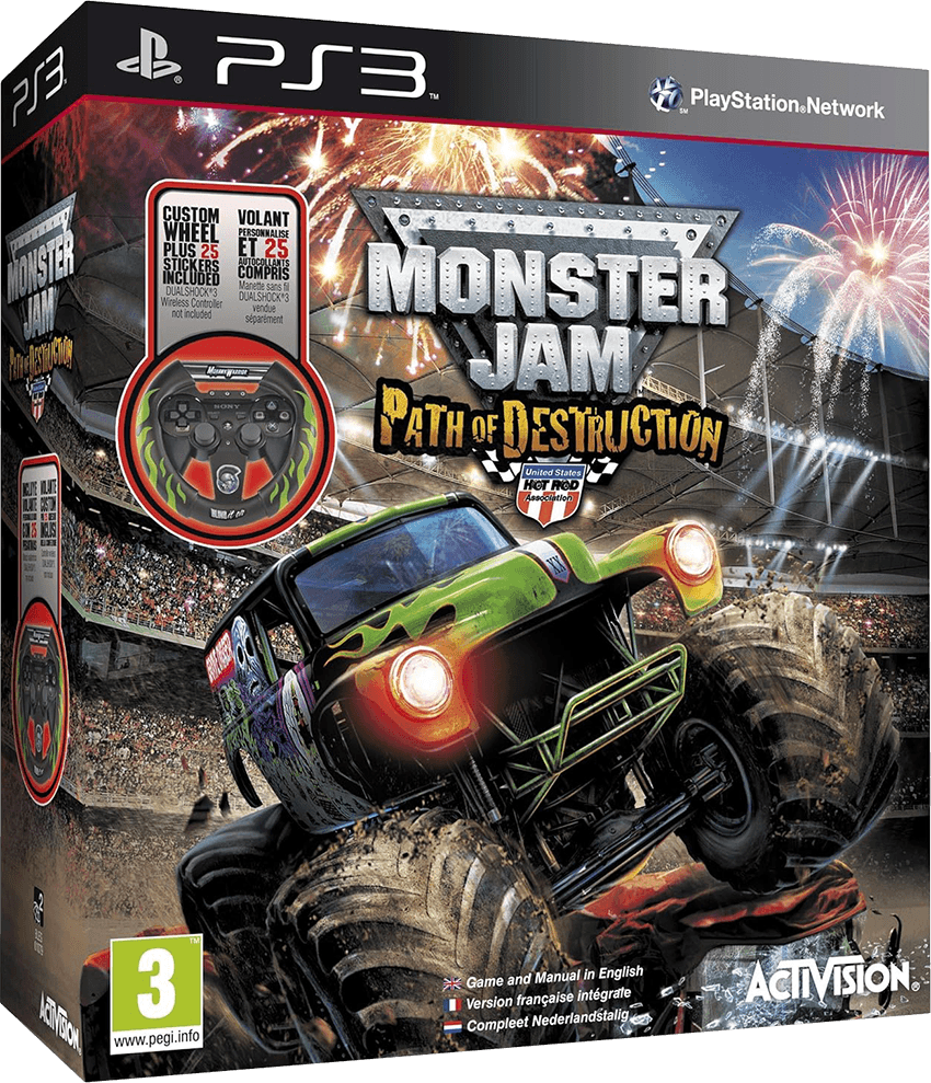 Monster Jam: Path of Destruction - Game + Wheel Bundle (PS3) | PlayStation 3