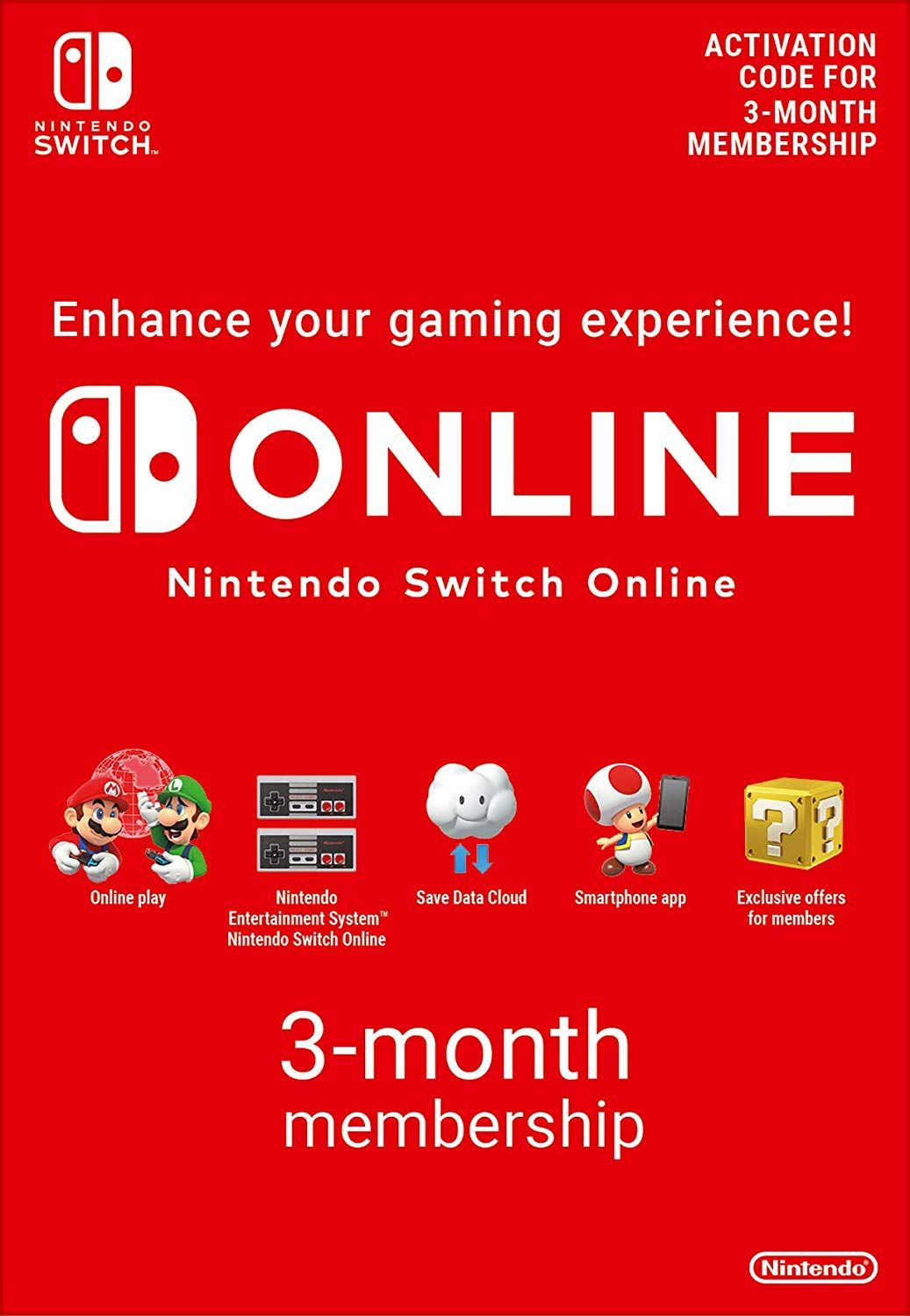 Nintendo Switch Online: 3 Month Membership [Digital Code]