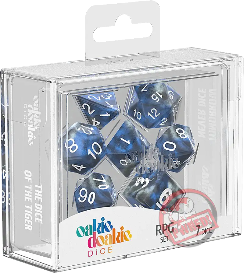Oakie Doakie RPG Dice Set: Gemidice Series - Liquid Steel