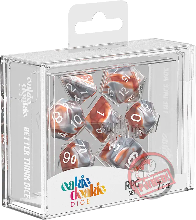 Oakie Doakie RPG Dice Set: Gemidice Series - Silver-Rust