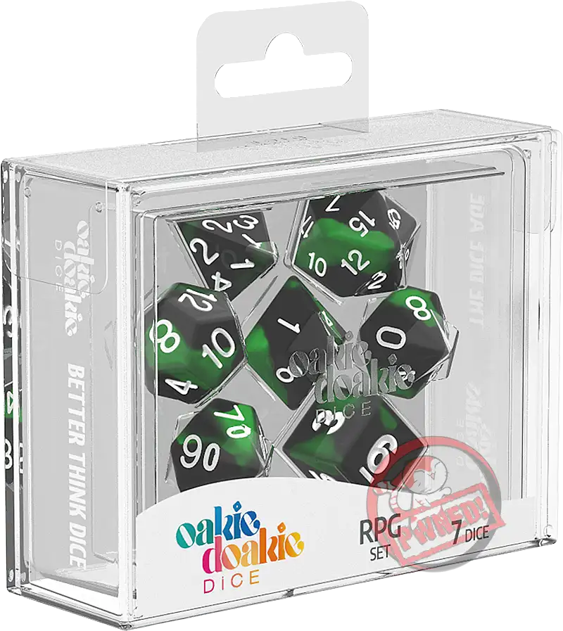 Oakie Doakie RPG Dice Set: Glow in the Dark Series - Biohazard