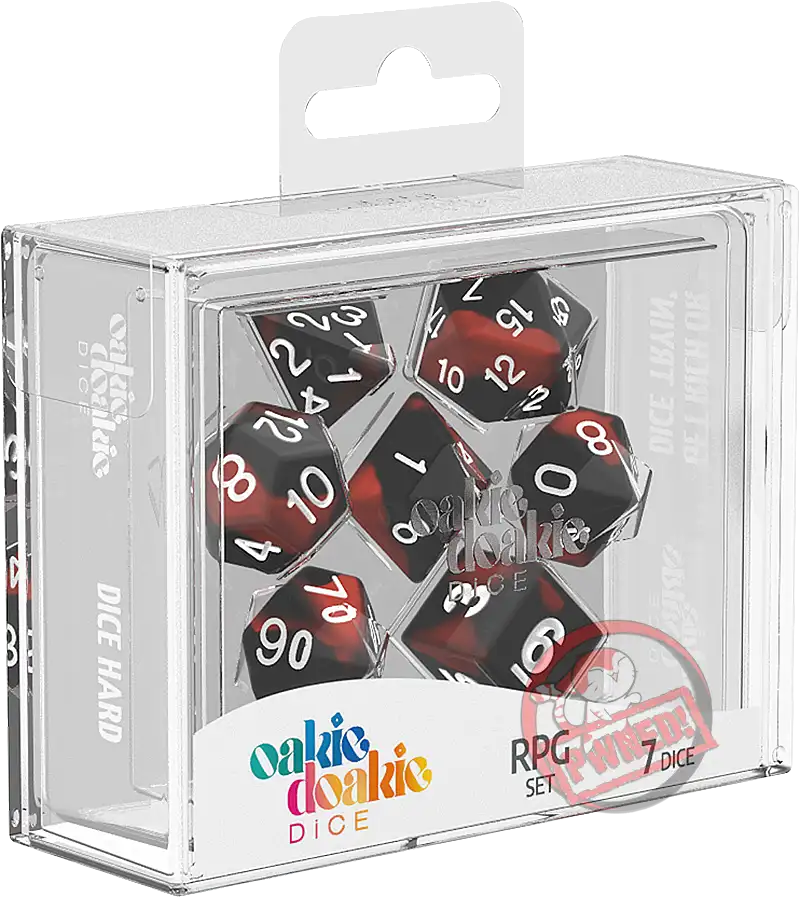 Oakie Doakie RPG Dice Set: Glow in the Dark Series - Lava