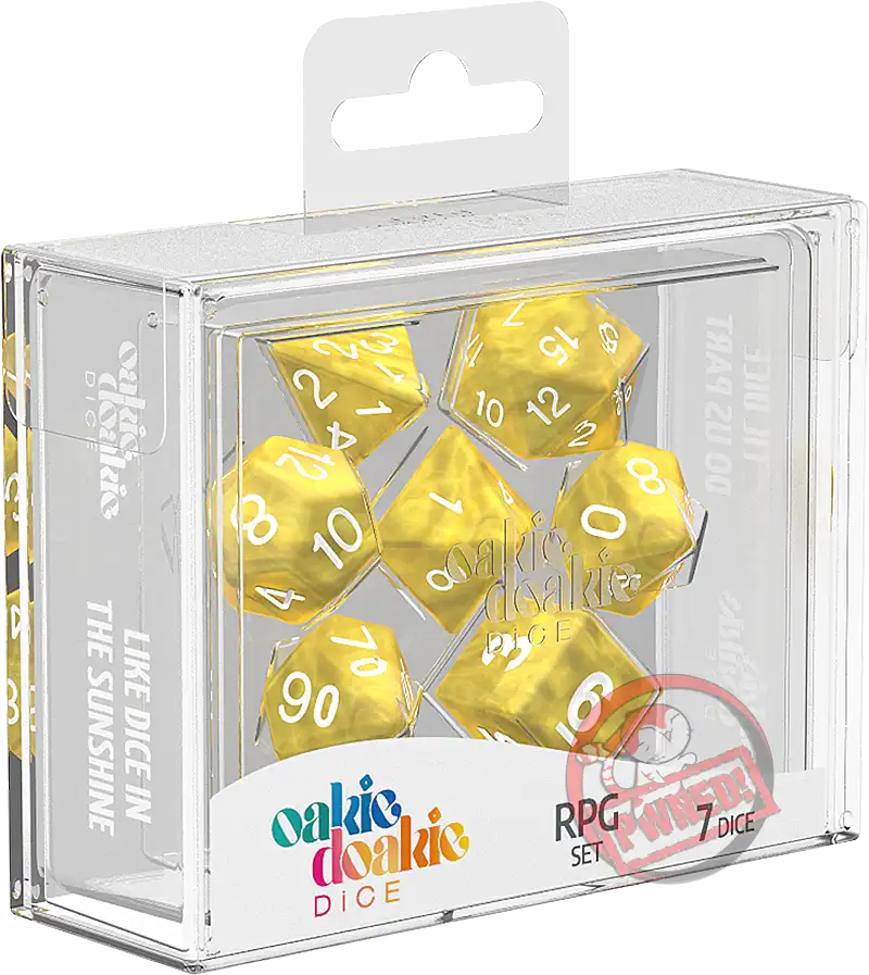 Oakie Doakie RPG Dice Set: Marble Series - Yellow