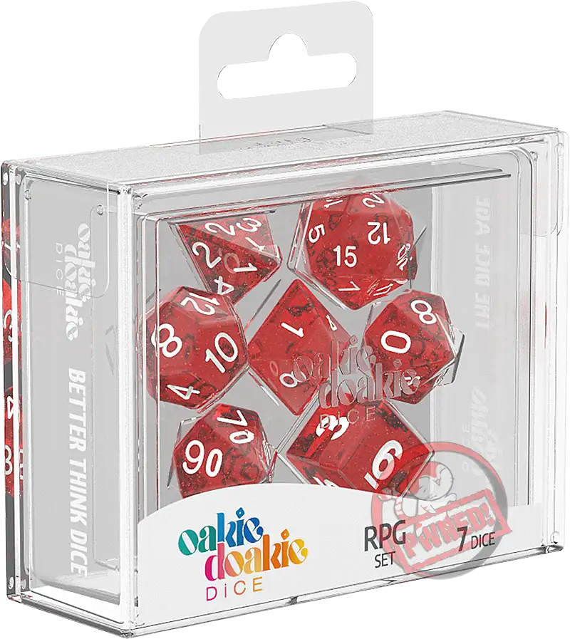 Oakie Doakie RPG Dice Set: Speckled Series - Red