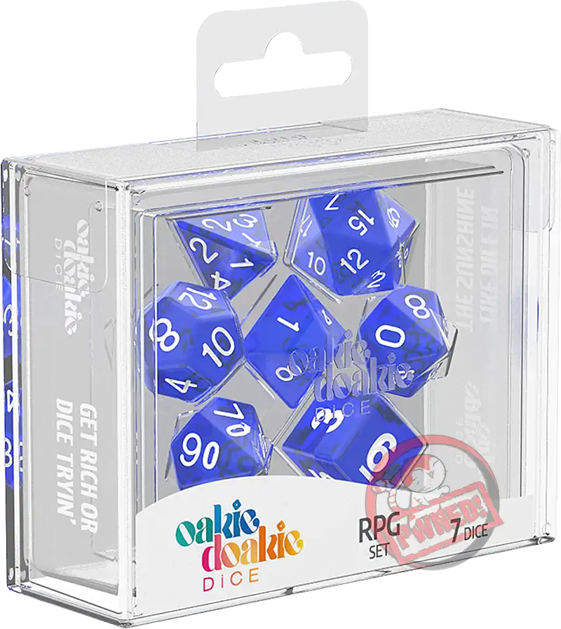 Oakie Doakie RPG Dice Set: Translucent Series - Blue