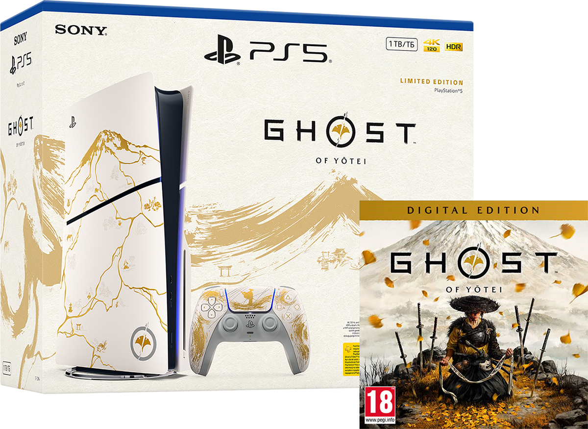 PlayStation 5 Slim 1TB Console - Ghost of Yotei Limited Gold Edition + Game Bundle (PS5)