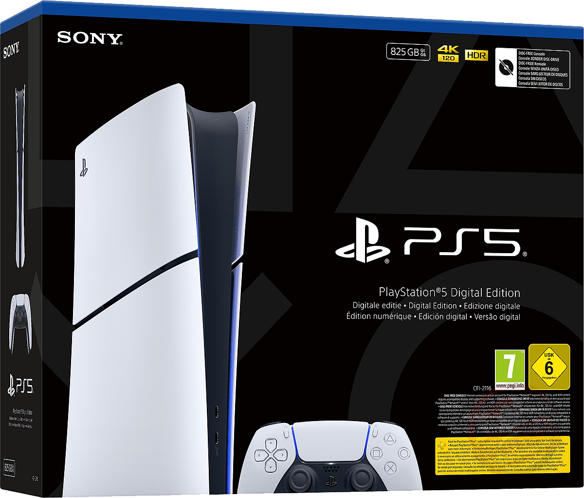 PlayStation 5 Slim 825GB Digital Edition Console - Glacier White (PS5)