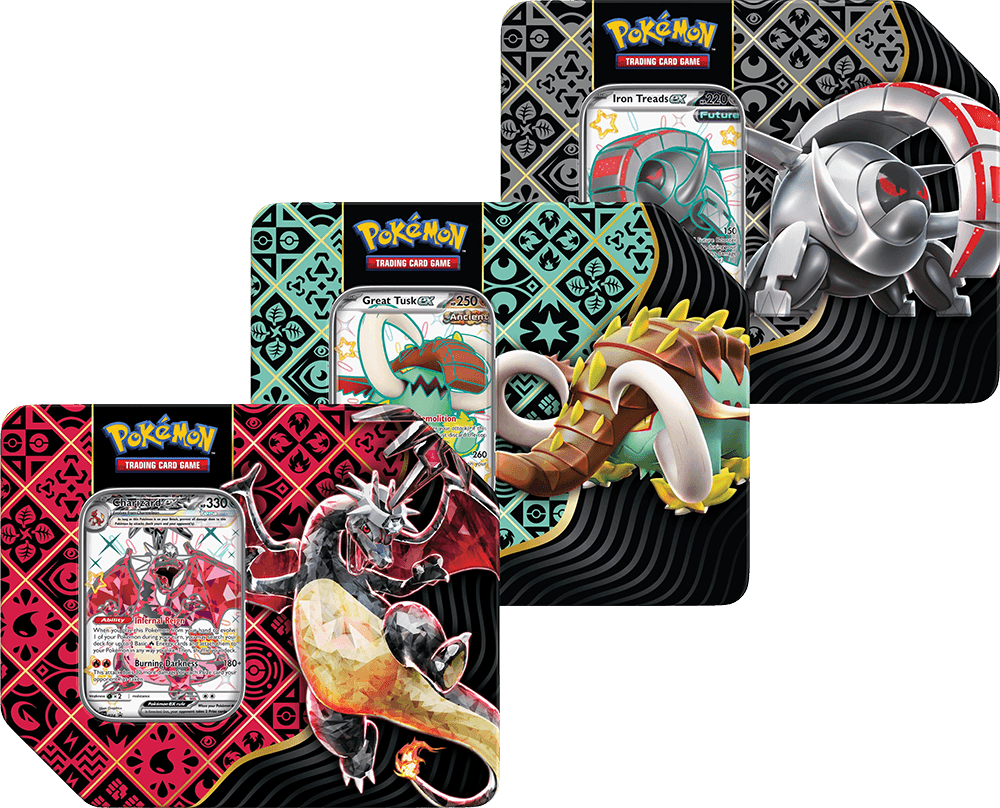 Pokemon TCG: Paldean Fates Shiny ex Tins with 5 Booster Packs