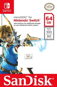 64GB Sandisk microSDXC for Nintendo Switch - Class UHS 3 - Limited Zelda Edition (NS / Switch) | Nintendo Switch