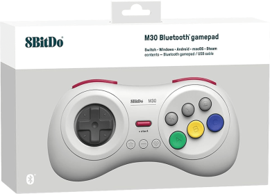 8Bitdo M30 Bluetooth Gamepad - White (PC / Switch)