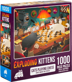 Exploding Kittens - Cats Playing Chess - 1000 Piece Puzzle