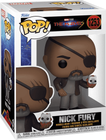 Funko Pop! Marvel 1253: The Marvels - Nick Fury with Flerkitten Vinyl Bobble-Head