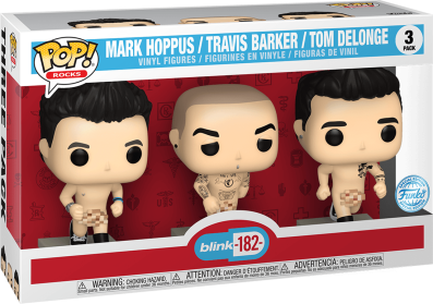 Funko Pop! Rocks 3 Pack: Blink 182 - What's My Age Again? - Mark Hoppus / Travis Barker / Tom Delonge Vinyl Figures