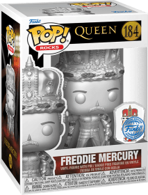Funko Pop! Rocks 184: Queen - Freddie Mercury with Pin Vinyl Figure (Crowned)(Metallic)