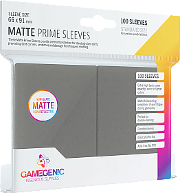 Gamegenic Matte Prime - 100 Standard Size Sleeves - Dark Gray