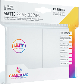 Gamegenic Matte Prime - 100 Standard Size Sleeves - White