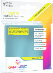 Gamegenic Prime Board Game Sleeves: Big Square - 50 Pack (Sleeves Color Code: Lime)