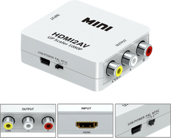 HDMI to AV Converter with External USB Power Input