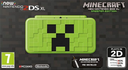 nintendo 2ds xl minecraft creeper edition console
