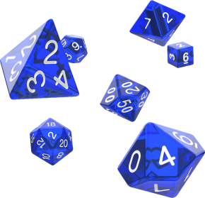 Oakie Doakie RPG Dice Set: Translucent Series - Blue