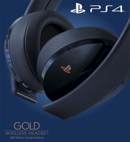 PlayStation 4 Gold Wireless Headset Translucent Blue 500 Million