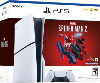 PlayStation 5 Slim 1TB Console - Glacier White + Spider-Man 2 Game Bundle (NTSC/U)(PS5)