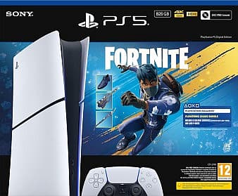 PlayStation 5 Slim 825GB Digital Edition Console - Glacier White + Fortnite Flowering Chaos Bundle (PS5)