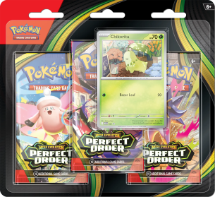Pokemon TCG: Mega Evolution - Perfect Order 3-Pack Blister - Chikorita