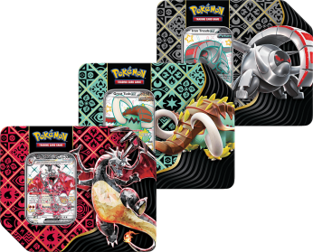 Pokemon TCG: Paldean Fates Shiny ex Tins with 5 Booster Packs