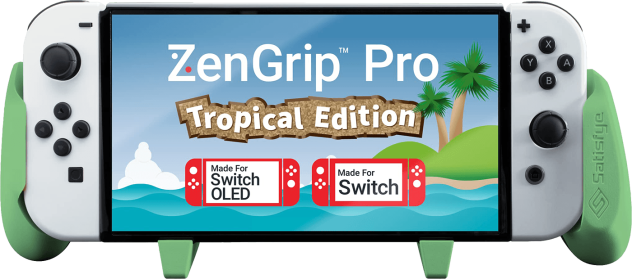 Satisfye ZenGrip Pro OLED Attachment for Nintendo Switch - Tropical Palm Green Edition (NS / Switch)