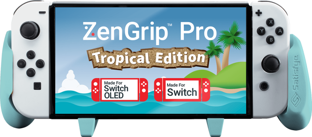 Satisfye ZenGrip Pro OLED Attachment for Nintendo Switch - Tropical Sky Blue Edition (NS / Switch)