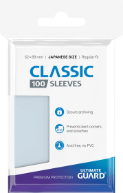 Ultimate Guard Classic Regular-Fit - 100 Japanese Size Card Sleeves - Clear